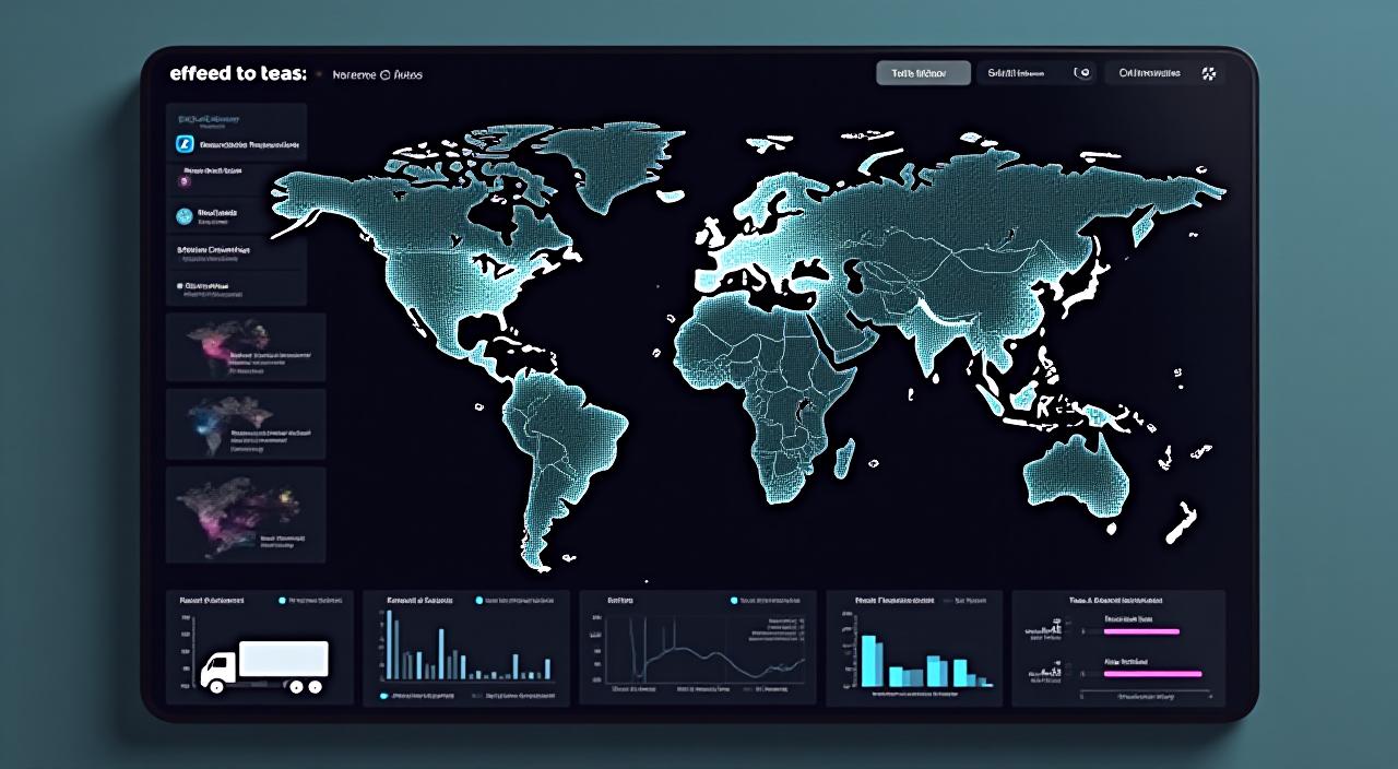 Cloud-based logistics dashboard showing real-time GPS tracking and thermal metrics